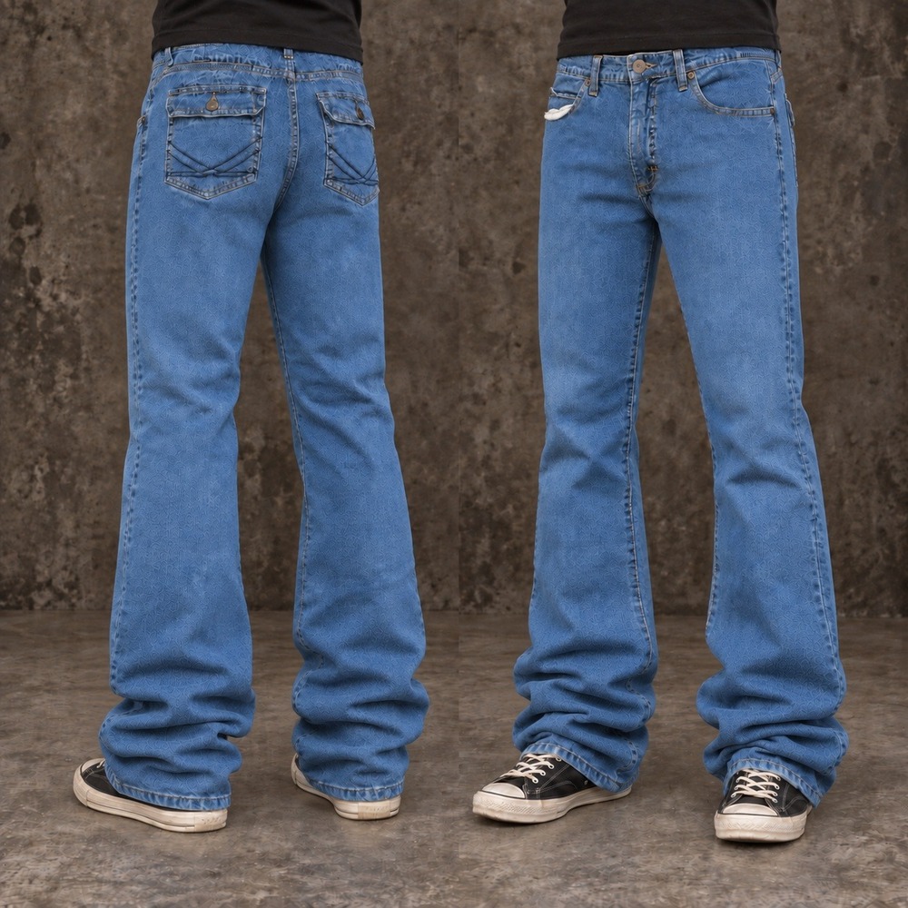 32x30 Blue Bootcut Flared Jeans Y2K Indie